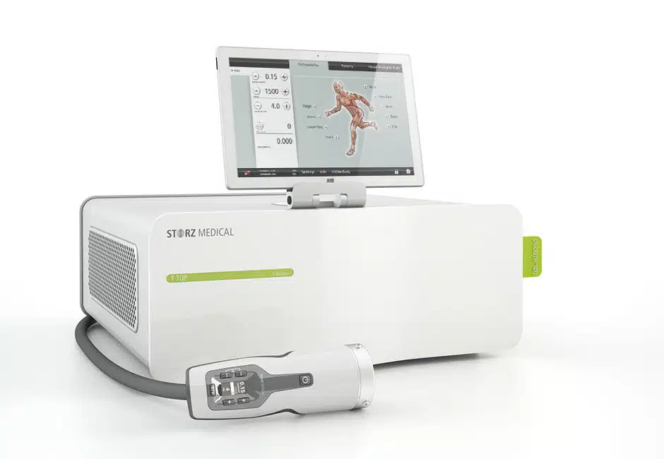 Professional shockwave therapy equipment. Modern private physiotherapy London for effective injury rehabilitation.